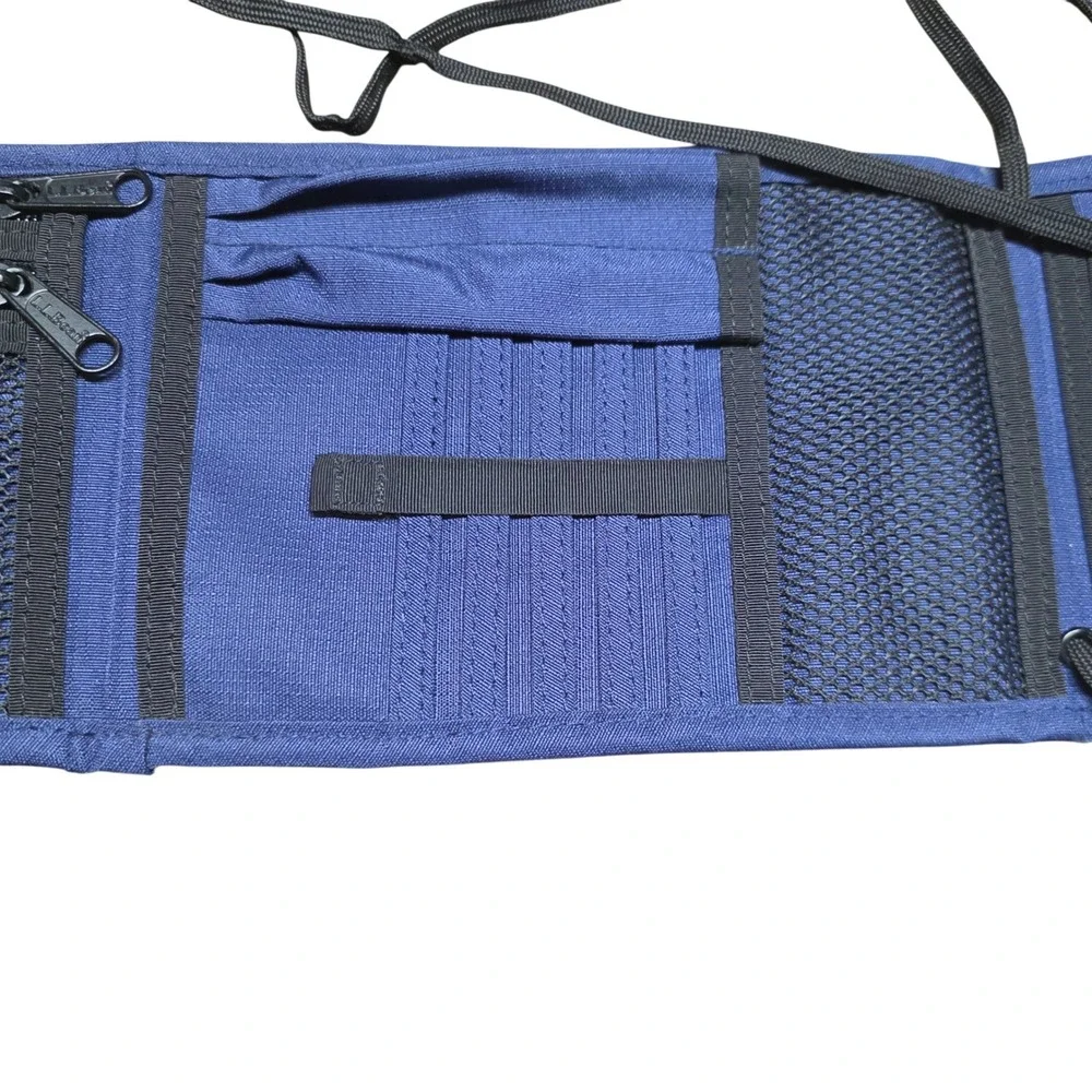 Navy Blue L.L. Bean Passport Travel Organizer Neck Pouch Wallet